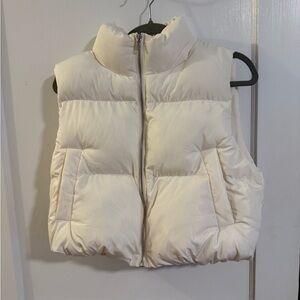 NWT Altar’d State Cream Ivory Cropped Puffer Vest Brand New